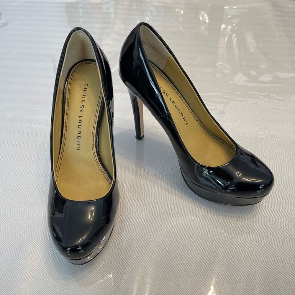 Chinese Laundry Black Patent Leather Stiletto Heels
